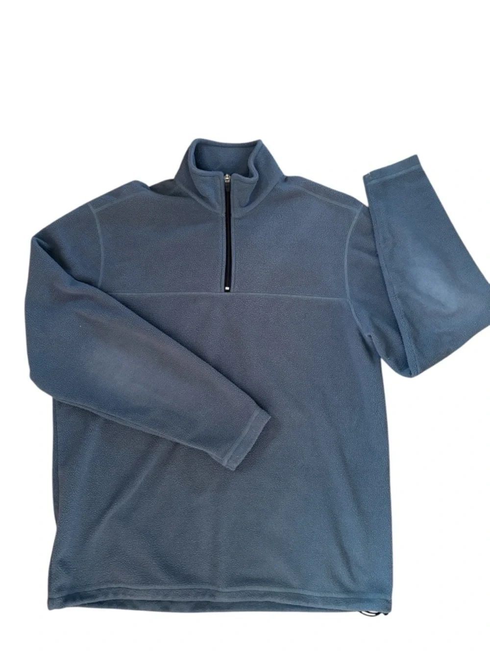 Eddie Bauer Vintage Blue Fleece Quarter Zip Pullover Jacket Size Medium